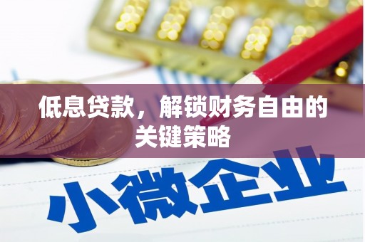 高安低息贷款，解锁财务自由的关键策略