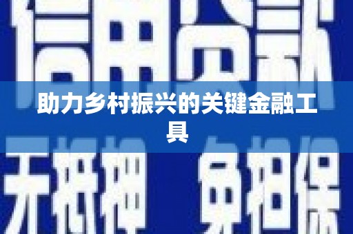 高安助力乡村振兴的关键金融工具
