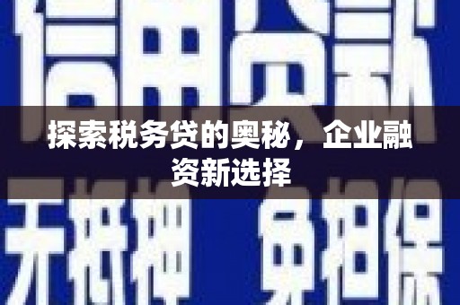 高安探索税务贷的奥秘，企业融资新选择