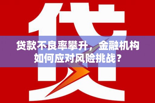 高安贷款不良率攀升，金融机构如何应对风险挑战？