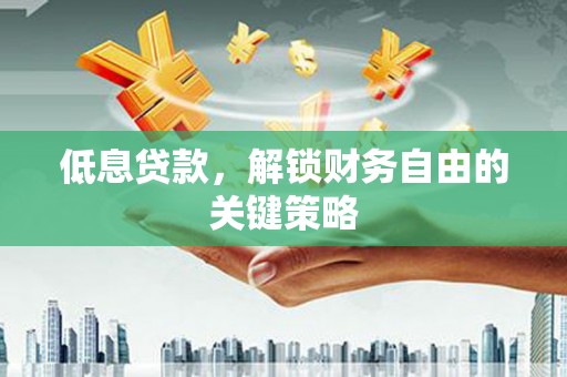 高安低息贷款，解锁财务自由的关键策略