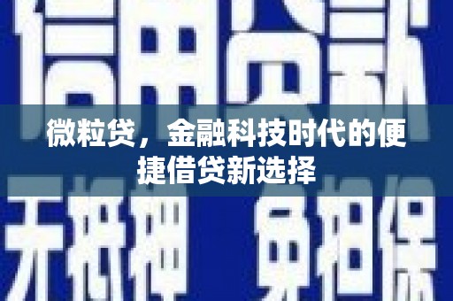 高安微粒贷，金融科技时代的便捷借贷新选择